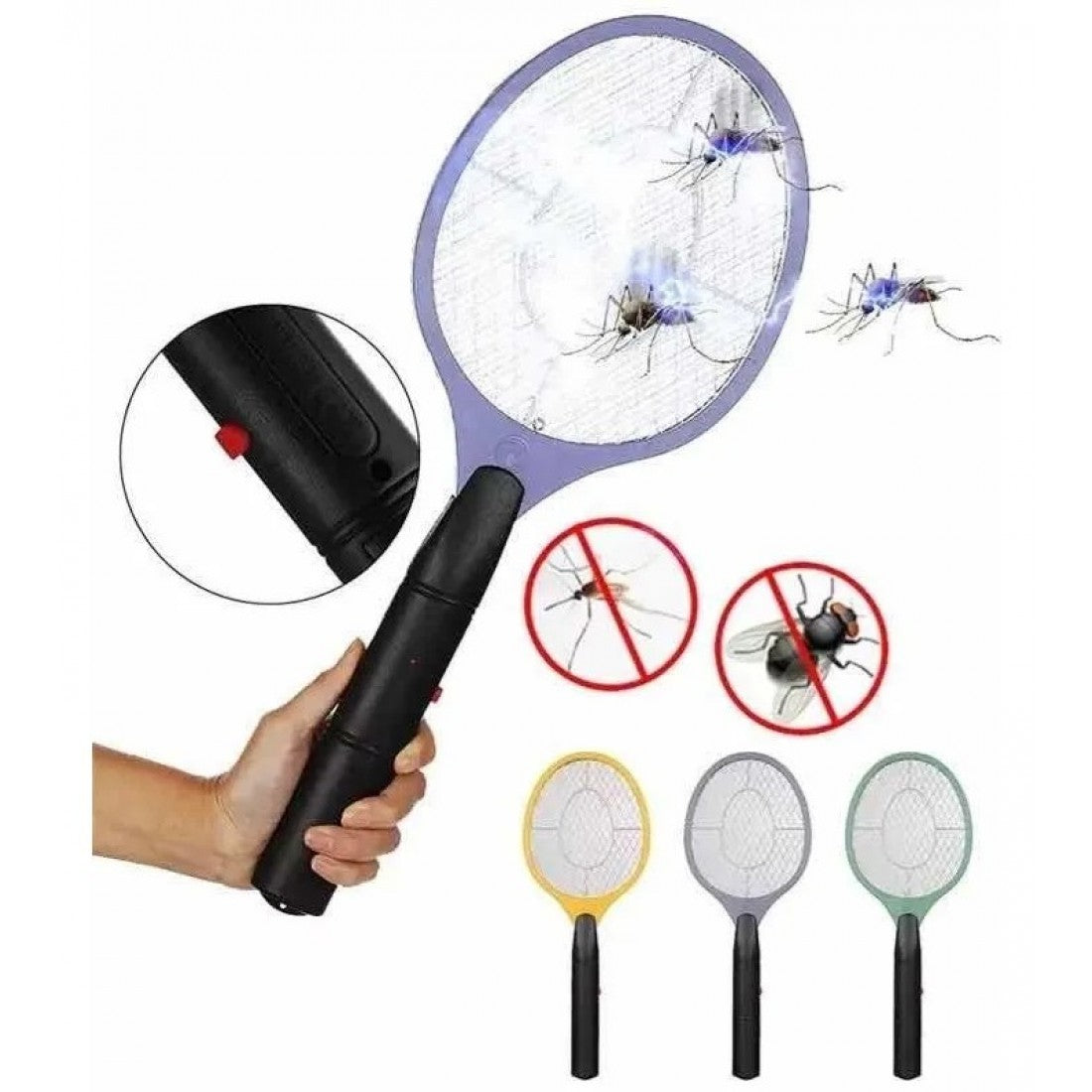 Raqueta Mata Moscas Mosquitos Insectos Recargable